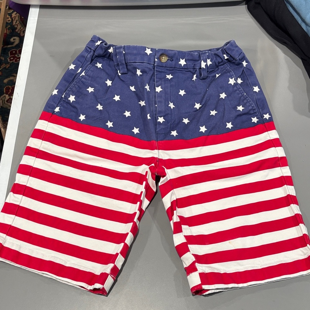 Boys Vineyard Vines Blue and Red Star Stripe Shorts